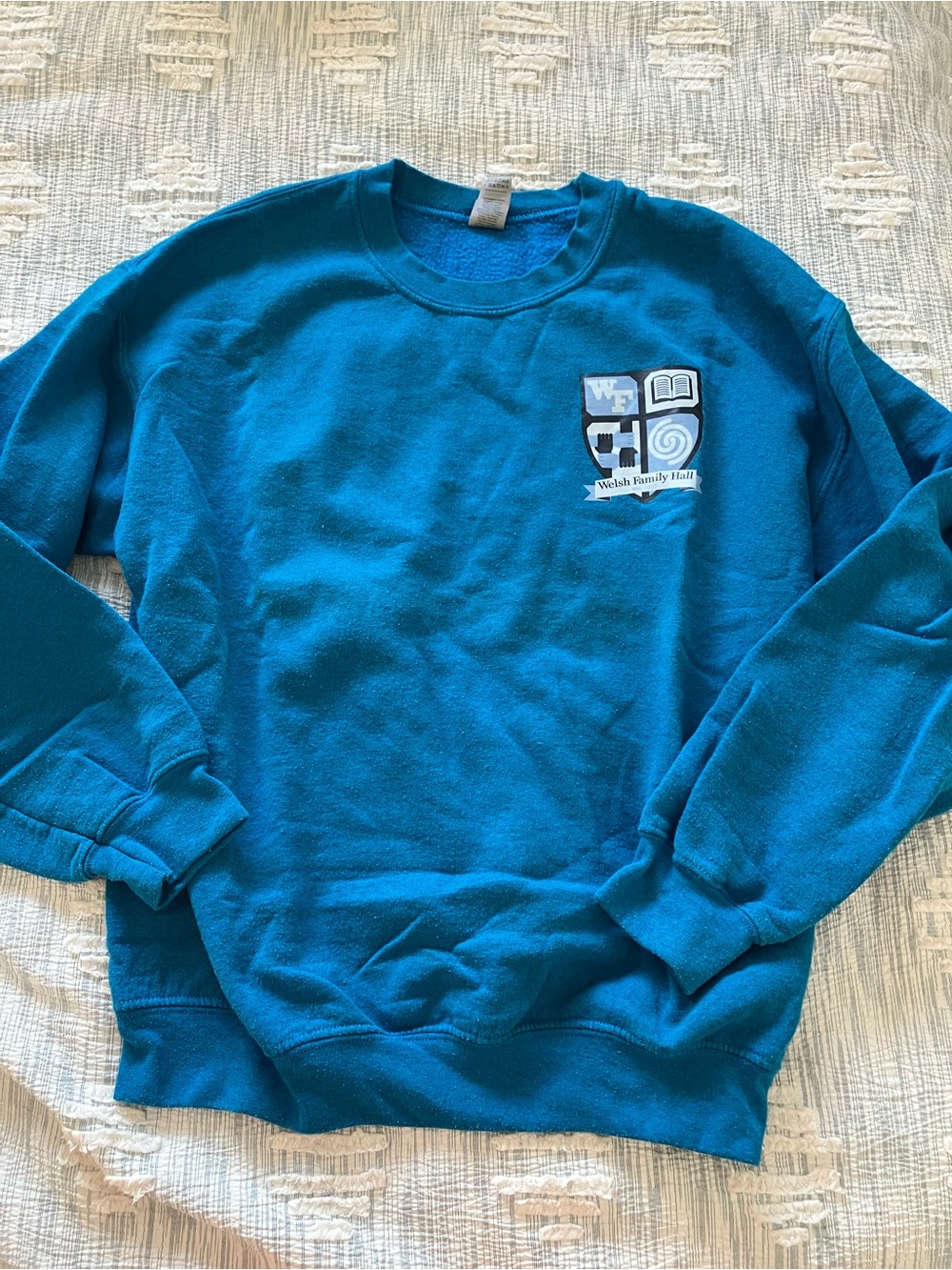 Welsh Family Hall Teal Crewneck Sweatshirt - women’s Notre Dame